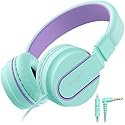 Kids Headphones, AILIHEN I35 On-Ear Headphones for School, 93dB HD Mic Stereo Headphone for Kid Girls Children, Foldable Wired 3.5mm for Chromebook…