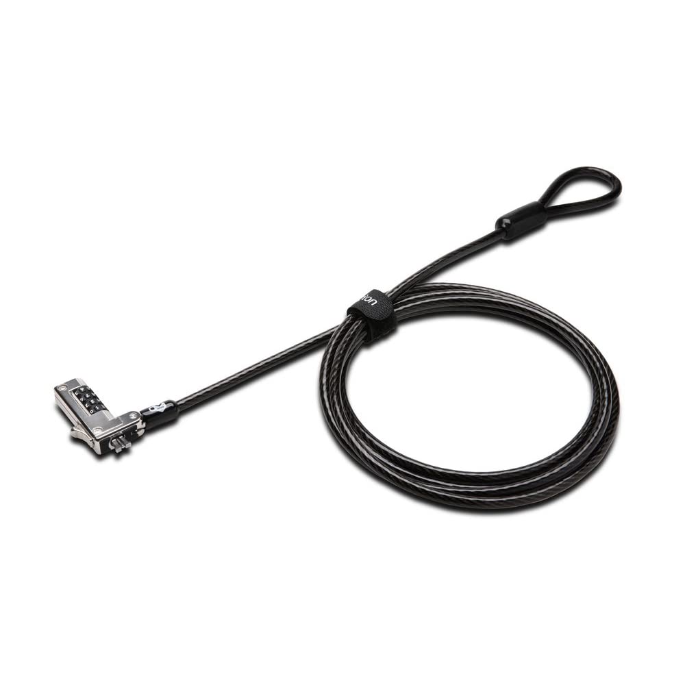 Kensington Slim NanoSaver Combination Laptop Lock - Resettable - 4-Digit - Combination Lock - Carbon Steel - for Notebook