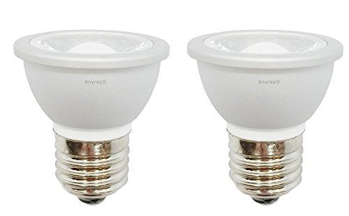 Anyray 2-LED Light Bulbs HR16 120V 5W E27 MR-16 JDR C Hood Lamp Short Neck E26 (Warm White)