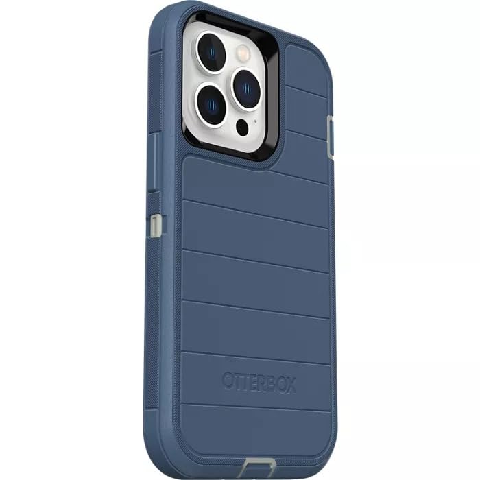 OtterBox iPhone 13 Pro Max & iPhone 12 Pro Max Defender Series Case - Fort Blue, Rugged & Durable, with Port Protection, Includes Holster Clip