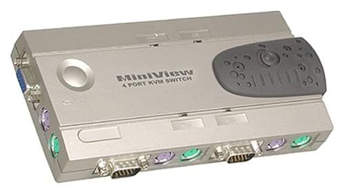 IOGEAR GCS14 4-Port MiniView PC PS/2 KVM Switch Kit with Cables (PS/2)