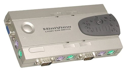 IOGEAR GCS14 4-Port MiniView PC PS/2 KVM Switch Kit with Cables (PS/2)