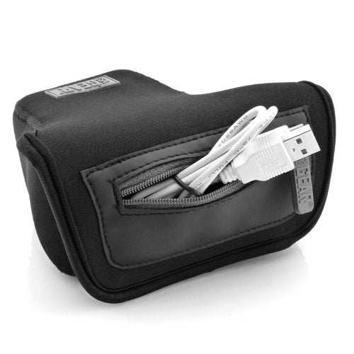 USA Gear Small Point-and-Shoot Camera Pouch - Neoprene Camera Sleeve for Sony ZV-1/ZV-1F/ZV-1 II, RX100 VII, Canon G7 X Mark III, OM System Tough