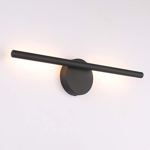 Aipsun Black Wall Sconce Rotatable 360° LED Black Wall Light Fixture for Bedroom Living Room Hotel Hallway Corridor Warm White 3000K