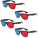 4Pcs Red and Blue 3D Glasses Universal TV Movie Dimensional Video Frame DVD Game Glass 3D Style Glasses 3D Viewing Glasses, Televisions and Video