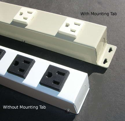 24 inch 6 Outlet Metal Outlet Strip, Beige, 2063AG