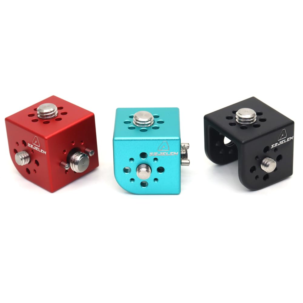 SZJELEN with 1/4 3/8 Screw Arri Camera Extension Side Panel?Square 3/8 Three-Side Expansion Block for Arri Red Sony Camera (Blue)