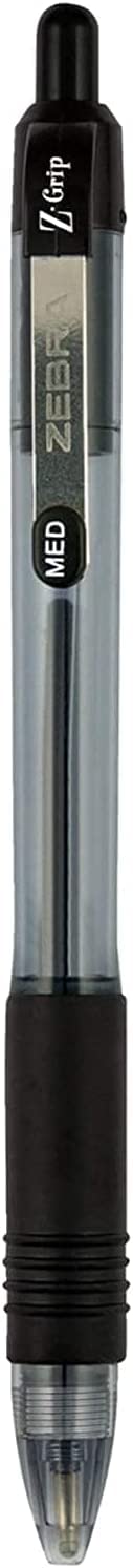Zebra Pen Z-Grip Retractable Ballpoint Pen, Medium Point 1.0mm, 12 Black & 12 Blue Ink Pens, Bulk Pack of 24