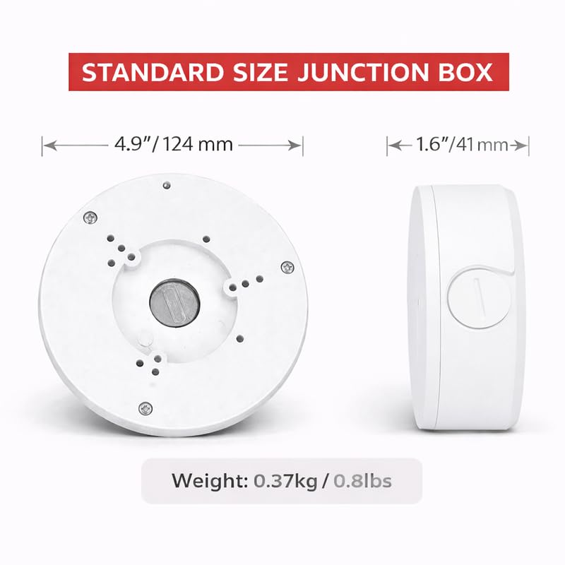 1 Pack PFA130-E Security Camera Junction Box (ABS) for Indoor & Outdoor Surveillance Camera - Security Camera Mount Bracket Waterproof Universal