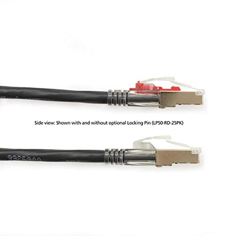 Black Box CAT6A 650-MHZ Stranded ETHERNET Patch Cable - Shielded (S/FTP), CM PVC, Locking