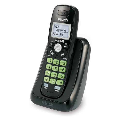 VTech CS6114-11 DECT 6.0 Cordless Phone with Caller ID/Call Waiting, Black with 1 Handset
