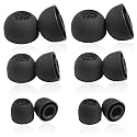 Luckvan Silicone Earbuds Tips for Sennheiser IE900 Earbuds Replacement Ear Tips Sennheiser IE600 IE300 IE200, 6 Pairs Black