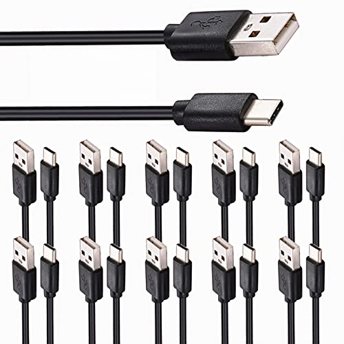 tekSonic USB Type C Cable Fast Charging [10-Pack 3.3ft], USB-A to USB-C Multi Pack Bulk Charge Cord Compatible with Samsung Galaxy S10 S9 S8 S20 S21