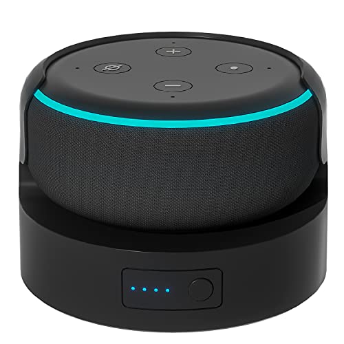 Blanou Echo Dot 3 Battery Base(Not Including dot 3 Speaker), Portable Dot 3rd Gen &Mini 2 Battery Base, 5200 mAh 8 Hours Work Time, Black