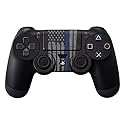 MightySkins Skin Compatible with Sony PS4 Controller - Thin Blue Line | Protective, Durable, and Unique Vinyl Decal wrap Cover | Easy to Apply