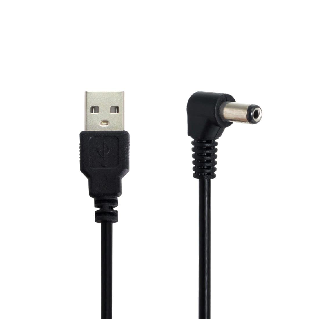 chenyang USB 2.0 Type A Male to Right Angled 90 Degree 5.5 x 2.1mm DC 5V Power Plug Barrel Connector Charge Cable 100cm