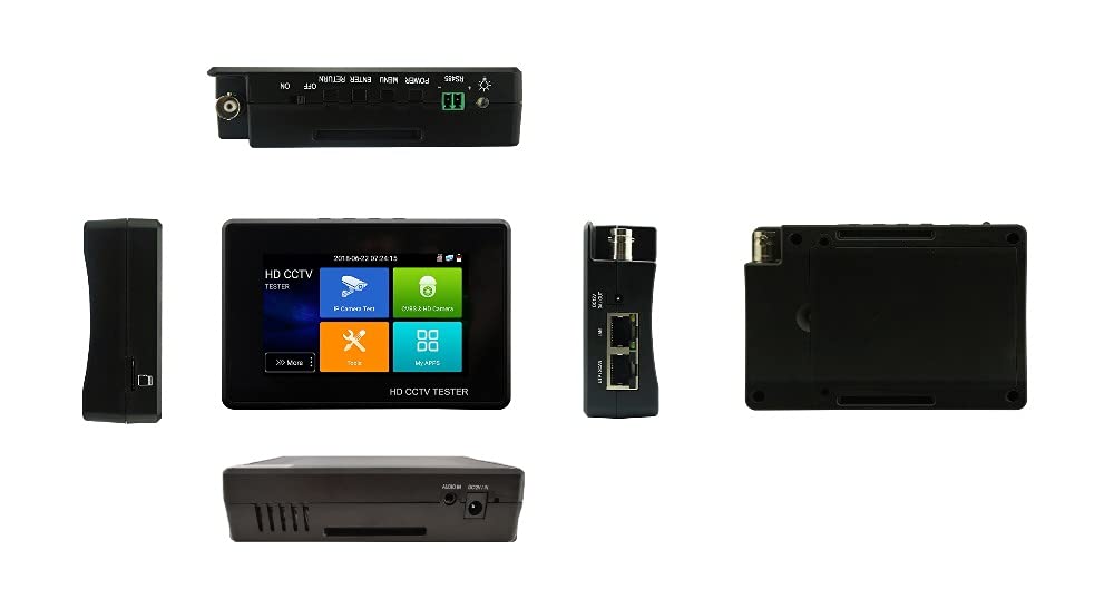 EVERSECU 5 in 1 CCTV Tester Support Up to 4K IP Camera & 720P/1080P/3mp/4mp/5 Megapixel AHD, TVI, CVI & CVBS Analog Camera, 4" Touch Screen Security