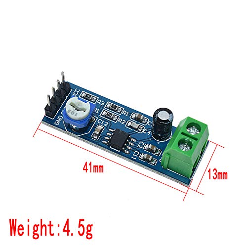 QEBIDUM 6pcs Audio Power Amplifier Module, Amplifier Board, Mini LM386 200 Times Gain 10K Solo Mono AMP Circuit Mini Guitar AMPS 200 Times 5V-12V