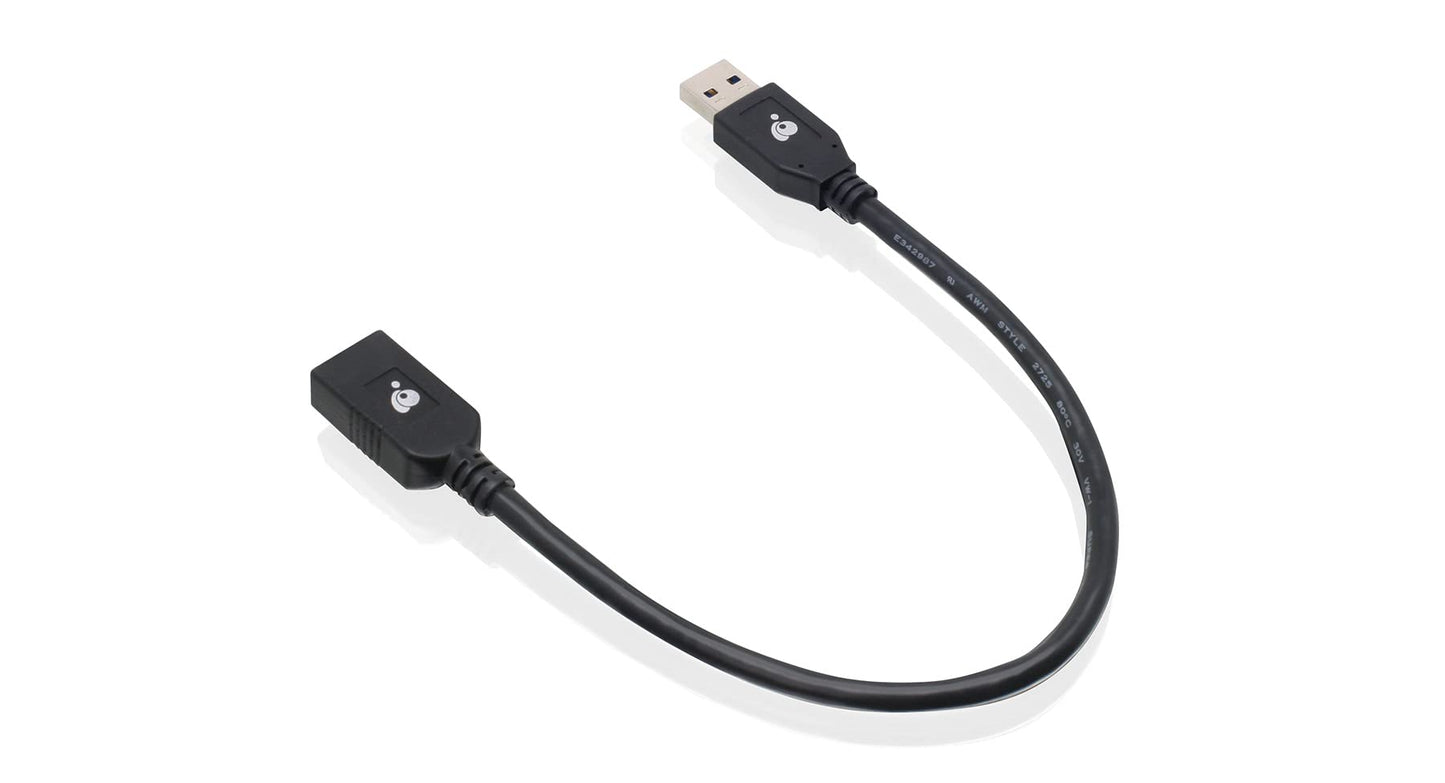 IOGEAR USB 3.0 Extension Cable Male to Female 12-Inch, G2LU3AMF