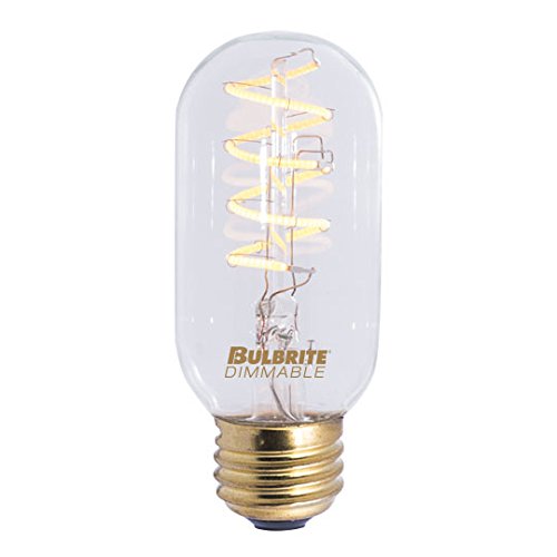 Bulbrite Pack of (2) 4 Watt Dimmable Antique Nostalgic Curved Filament T14 Medium (E26) LED Bulb - 2200K and 85 CRI