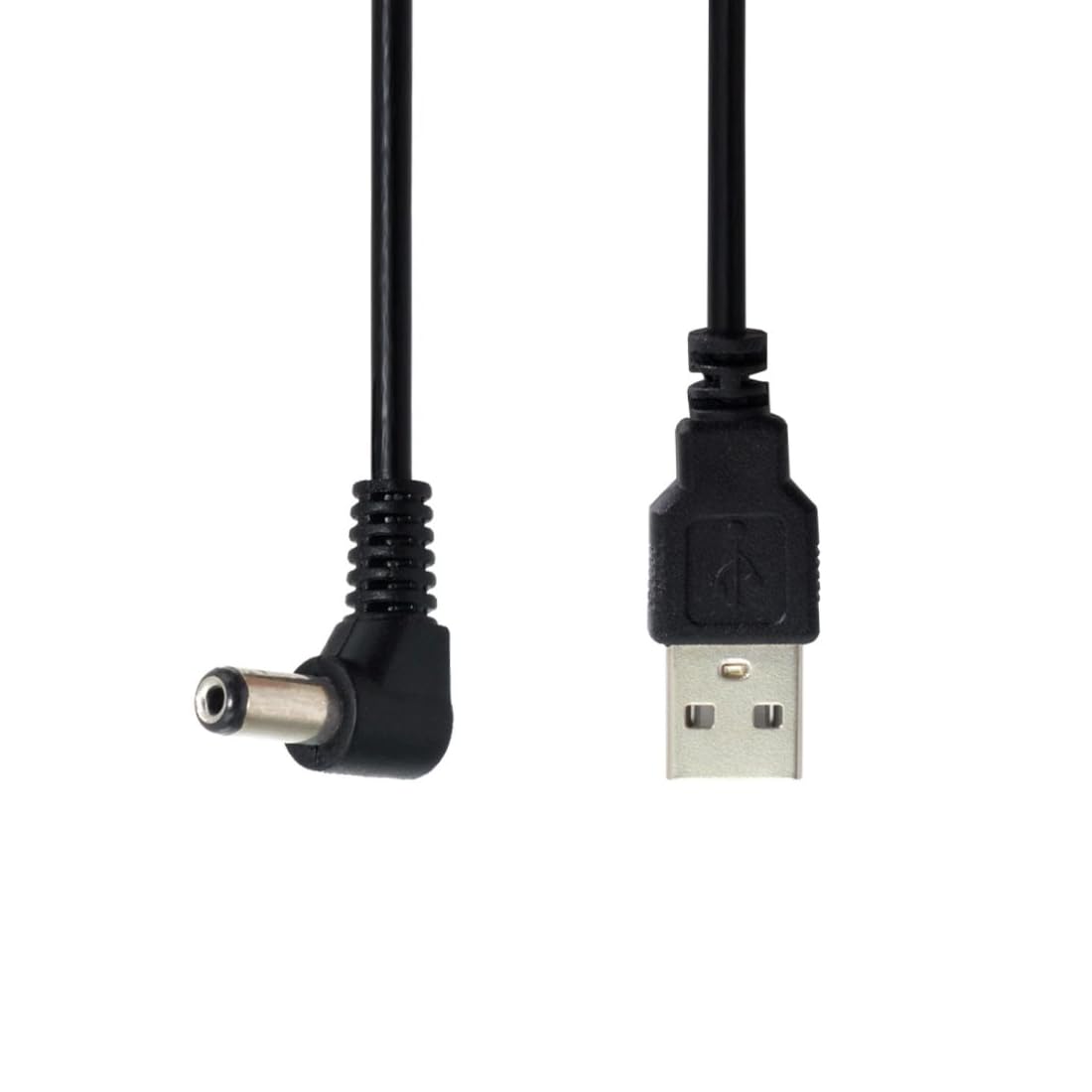 chenyang USB 2.0 Type A Male to Right Angled 90 Degree 5.5 x 2.1mm DC 5V Power Plug Barrel Connector Charge Cable 100cm