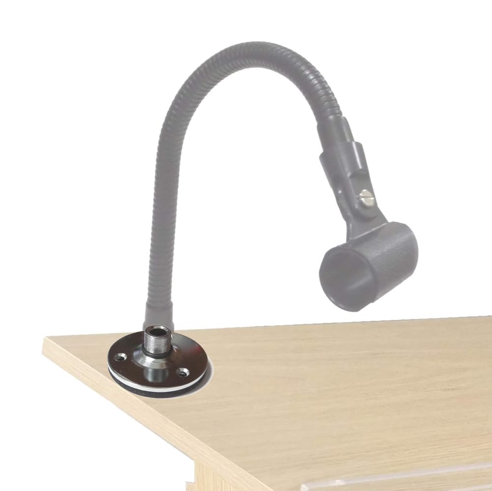 Microphone Table Desk Mount, Gooseneck Base Chrome