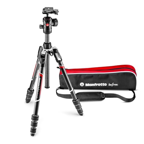Manfrotto Befree Advanced Twist Camera Tripod Kit, Travel Tripod Kit with Fluid Head and Twist Closure, Portable and Compact, Carbon Camera Tripod