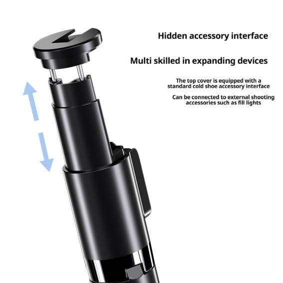 70“ Selfie Stick Tripod for iPhone/Android - Expandable Phone Tripod with Fill Light, 10M Bluetooth Remote Control, one Click Open Selfie Stick