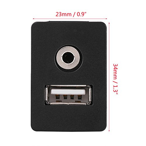 Dilwe AUX Extension Mount, Car USB Panel Flush Mount Jack Cable for Car, Boat and Motorcycle