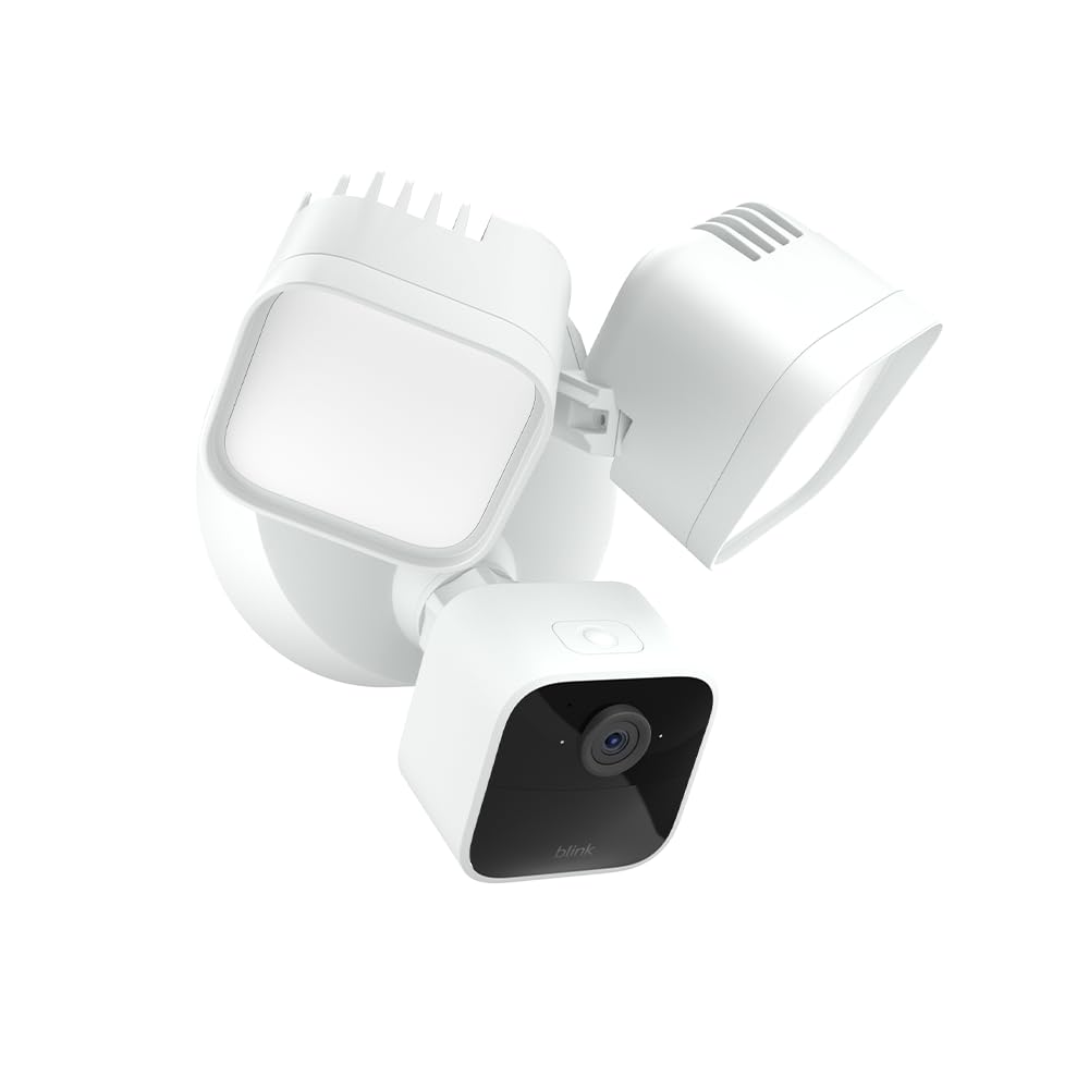 Blink Wired Floodlight Camera, Smart security camera, 2600 lumens, HD live view, enhanced motion detection, built-in siren, Works with Alexa, 1 camera