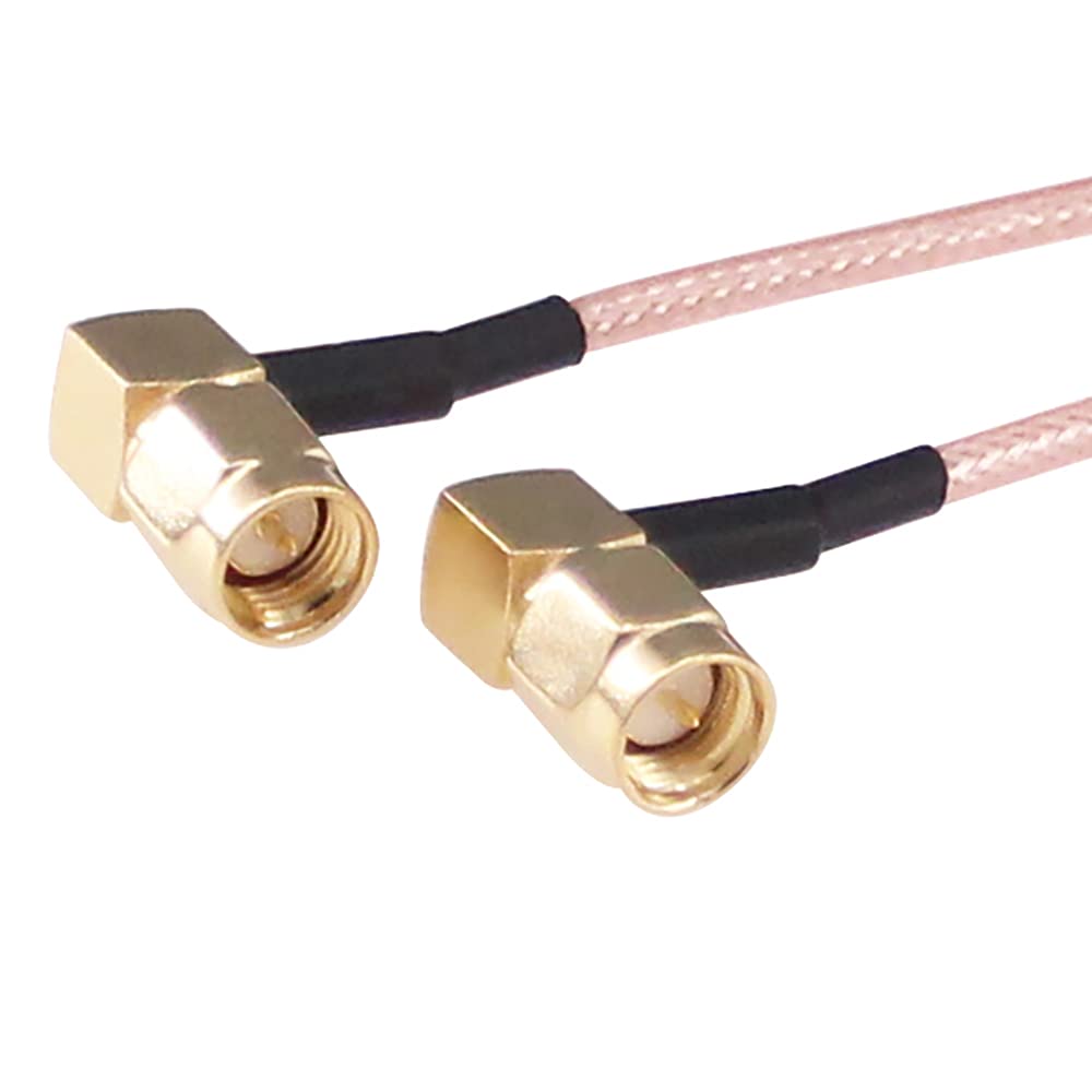 RFaha 3pcs RF coaxial Coax Assembly SMA Female to SMA Male Right Angle 15cm 6in FPV Antenna Extension Cable(F02-3)