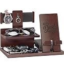 ProCase Gifts for Dad, Wood Phone Docking Station for Men, Dad Gifts From Daughter Son, Mens Nightstand Organizer, Anniversary Birthday Gifts for Dad