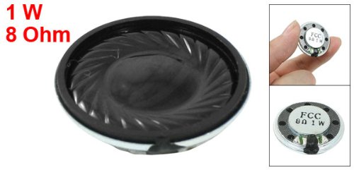 uxcell 1 Watt 8 Ohm 28mm Dia Magnetic Type Aluminum Round Speaker Silver Tone Black