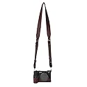 BMAOLLONGB A6700 Case, Handmade Litchi Genuine Real Leather Half Camera Case Bag Cover for Sony Alpha A6700 Bottom Opening Version + Neck Strap
