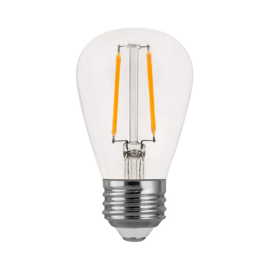 Euri Lighting ES14-2W1120, Non-Dimmable S14 Filament for String Lights, 2W (25W Equal), Warm White (2700K),180lm, 80CRI, E26, Wet & Enclosed Rated,15K