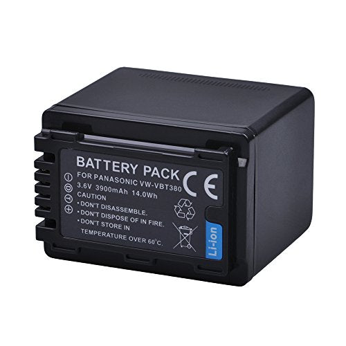 3900mAh VW-VBT380 VBT380 VW-VBT190 VBT190 Battery for Panasonic HC-V800K, HC-VX1K, HC-WXF1K, HCV520, HC-V550, HCV710, HCV720, HC-V750, HC-V770