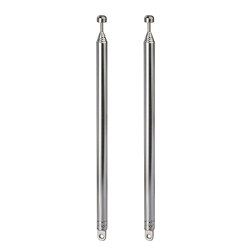 Bingfu 7 Sections Telescopic 74cm AM FM Antenna Portable Radio Antenna Replacement (2-Pack) Compatible with Indoor Portable Radio Home Stereo Receiver