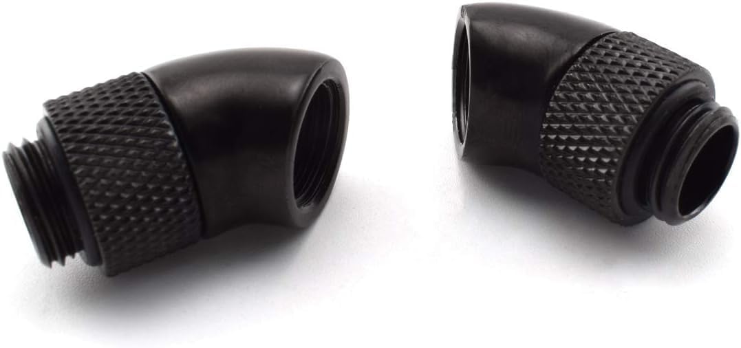 dracaena.io 12 Pack G1/4" 45° Rotary 360° Swivel Fitting, Male to Female Extender Adapter for PC Water Cooling Loop, Computer Liquid Cooling Fittings