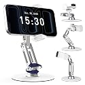 QooWare Phone Stand for Desk - Adjustable Height and Angle Foldable Cell Phone Stand Holder, No Dropping Stable Triple-Clamp Holder, Adjustable