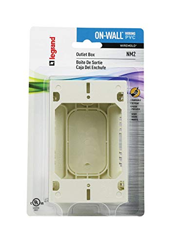 Legrand Wiremold NM2 Nonmetallic Plastic Raceway for Extending Power, 1 Gang Outlet Box, 1" Deep, Ivory (1 Pack)