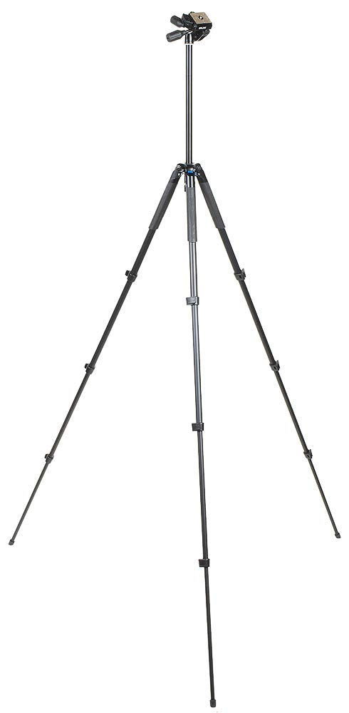 Slik Sprint PRO III Travel Tripod w/SH-704E 3-Way Pan Head for Mirrorless/DSLR Sony Nikon Canon Fuji Cameras and More - Black (611-887)
