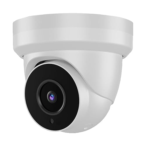 Tennoz 8MP 4K IP PoE Turret Camera Outdoor, H.265 PoE IP Security Dome Camera with 80ft Night Vision, 2.8mm Lens, 105° Wide Angle, Built-in Mic, WDR