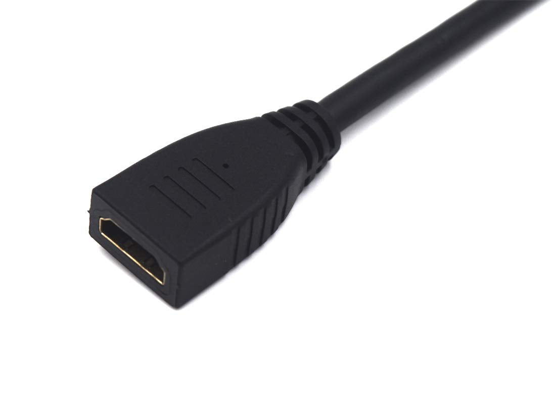 Kework 2 Feet 48Gbps HDMI 8K@60Hz Extension Ultra HD Cable, Straight Female to Right Angle Male HDMI 2.1 Extender High Speed Shield Cord for Xbox TV