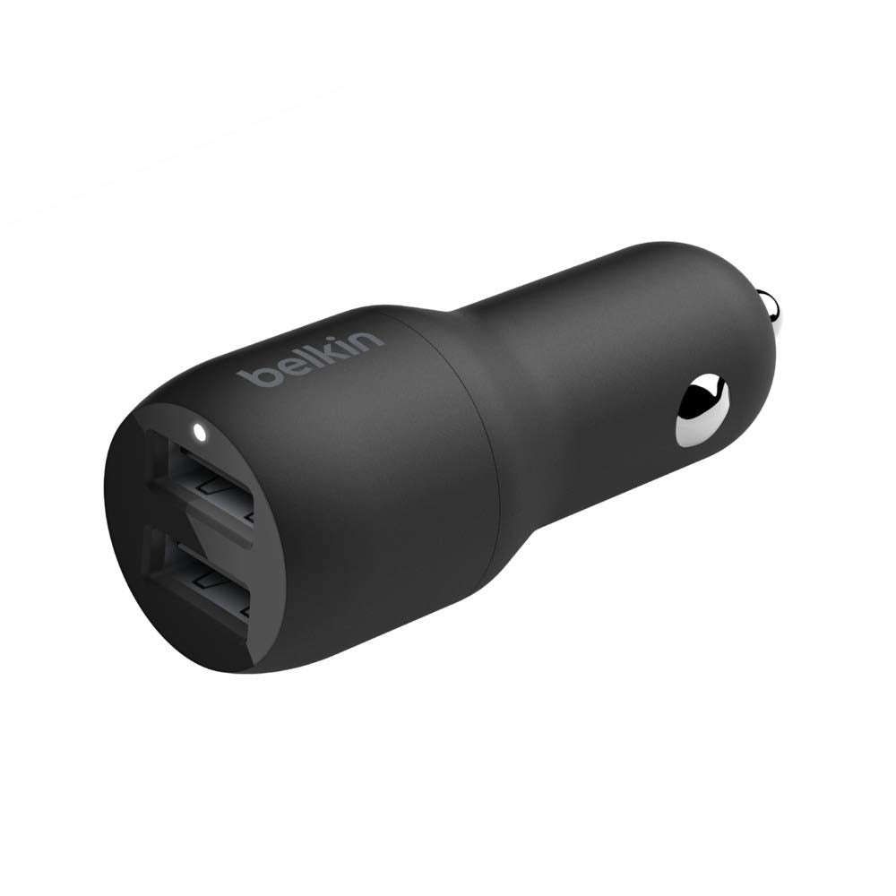Belkin 24 Watt Dual USB Car Charger - 2 12W USB A Ports with Micro-USB Cable for Fast Charging Apple iPhone 14, 14 Pro, 14 Pro Max, iPhone 13, Samsung