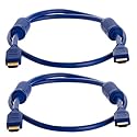 Cmple - 2 Pack of 3FT Blue Premium HIGH Speed HDMI Cable, Gold Plated