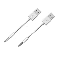 Amicable USB Date Cable Replacement for iPod Shuffle Charger Cable,(2-Pack) 3.5mm Jack/Plug to USB Power Charger Sync Data Transfer Cable for iPod