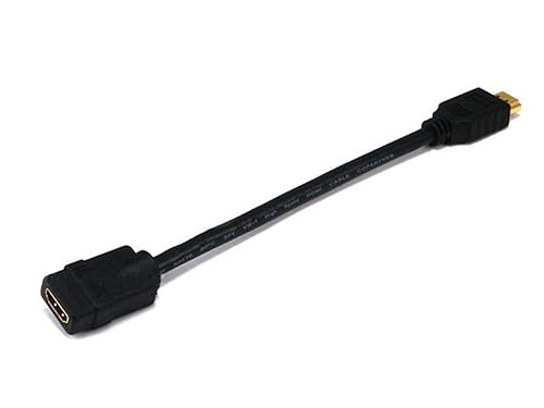 Monoprice 8inch 28AWG High Speed Male to Female HDMI&reg; Port Saver - Black