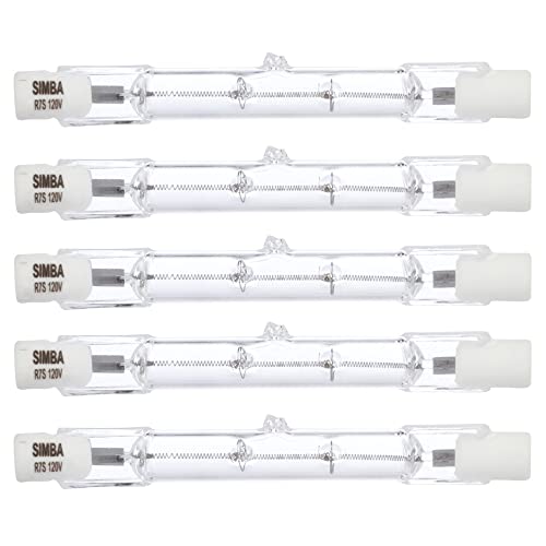 Simba Lighting Halogen R7S 78mm T3 100W Dimmable 800lm 120V, 2700K, 5 Pack