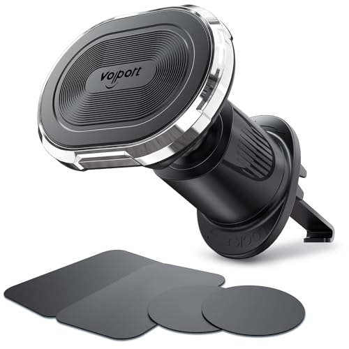 volport Magnetic Phone Mount for Car Vent: [Strong Magnet Clip Hook] Air Vent Holder for iPhone 16/15/14/13/12 Pro Max Plus Samsung S24 Ultra S24+ All