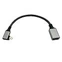 Seadream 4K Angled Micro HDMI to HDMI Cable;8inch Nylon Braided Left Angled Micro HDMI Male to HDMI Female Cable (Type D to Type A) Support 4K/60Hz